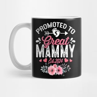 Promoted To Great Mammy EST 2024 Floral Mug